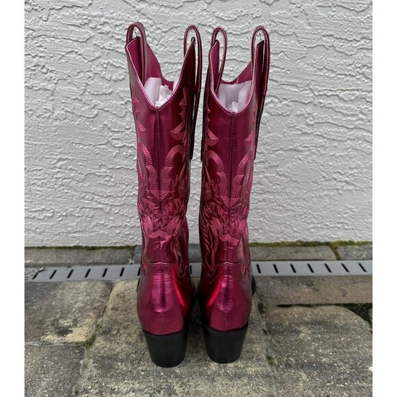 Billini Danilo Metallic Pink Western Cowboy Boots Womens Size 10 NWOB FUSCHIA - Picture 7 of 8